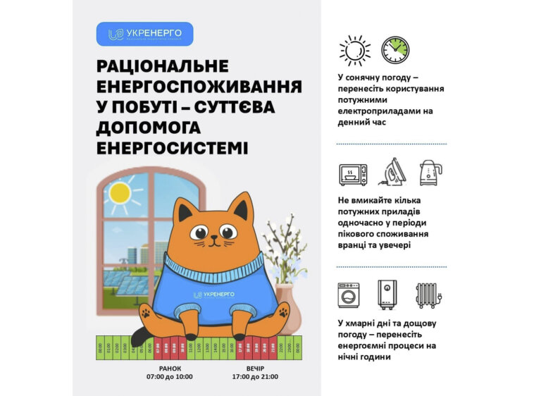 Укренерго: Весняне потепління та сонячна погода зумовили зміни у режимі енергоспоживання