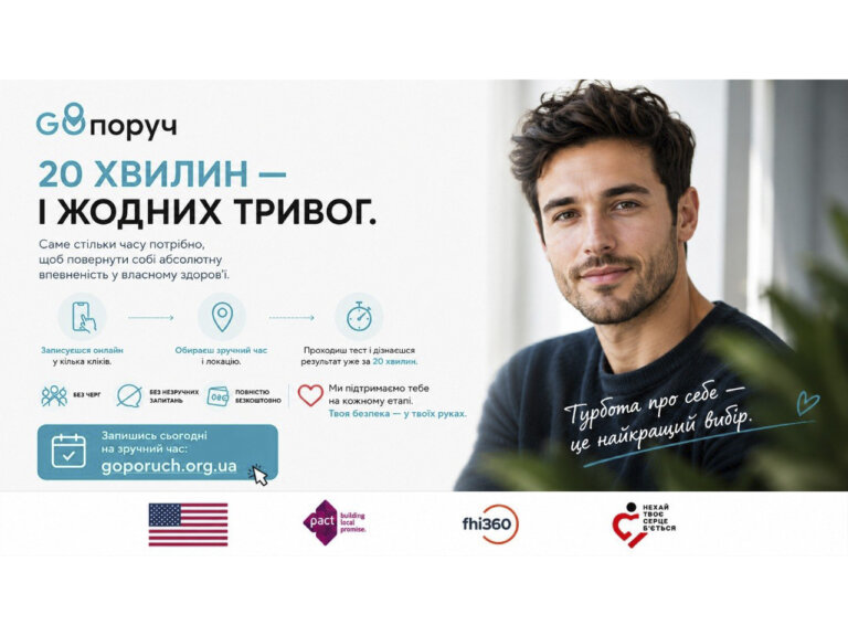 20 хвилин для впевненості: як онлайн-платформа GoПоруч робить тестування на ВІЛ простим і доступним на Житомирщині