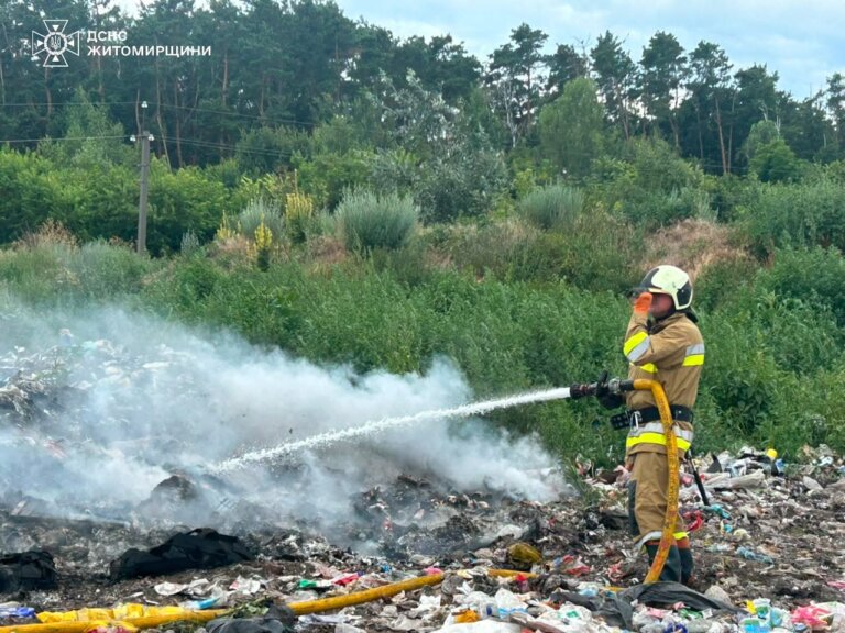 Вчора на Житомирщині загасили чотири пожежі на відкритих територіях та загоряння сміття