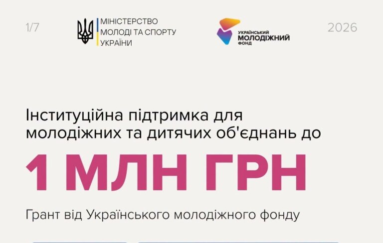 До 1 млн грн на розвиток: стартував новий грантовий конкурс для молодіжних та дитячих об’єднань