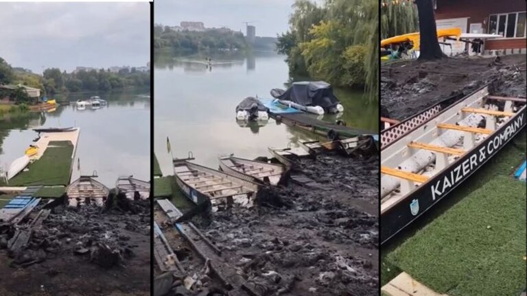 У Житомирі підпалили човен на човниковій станції: правоохоронці встановлюють причетних