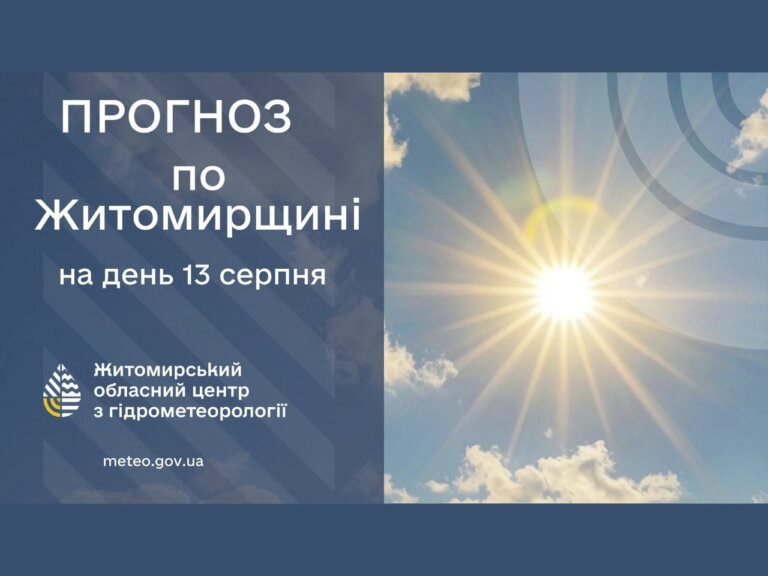 Погода сьогодні на Житомирщині
