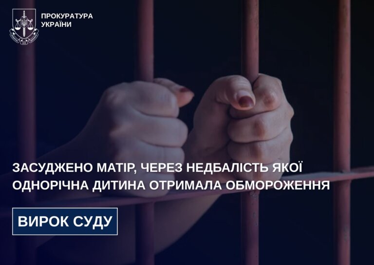 Засуджено матір, через недбалість якої однорічна дитина отримала обмороження