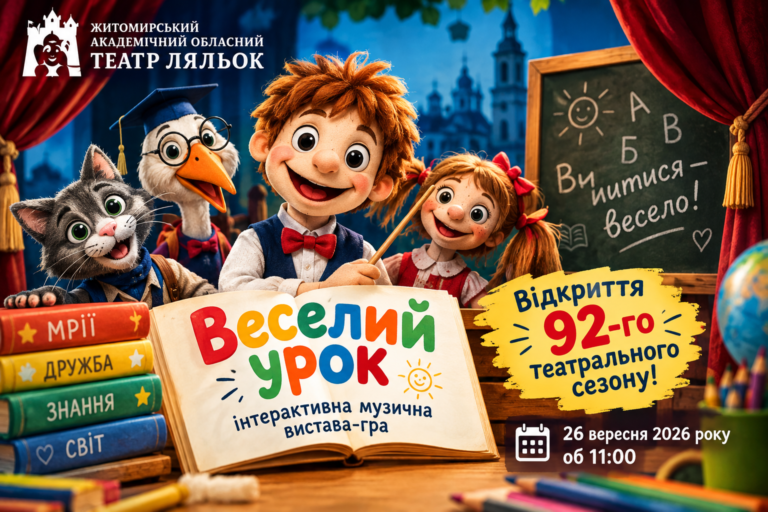 Житомирський театр ляльок відкриває 92-й сезон прем’єрою «Веселий урок»