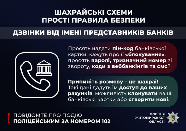 Жителька Бердичівщини «подарувала» псевдобанкірам 21 тисячу гривень: поліція встановлює шахраїв